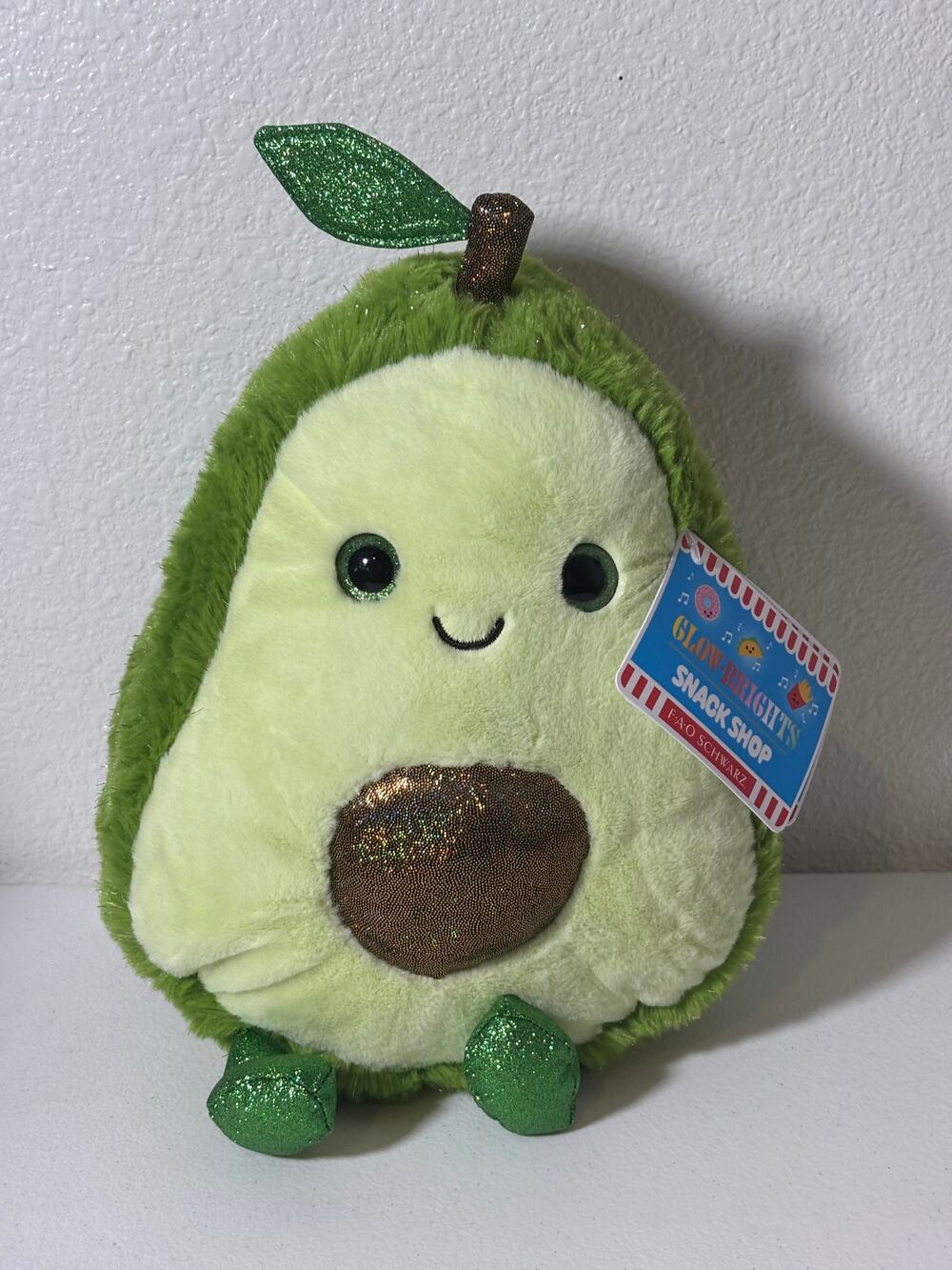F.A.O Schwarz NWT Avocado Glow-Brights Snack Shop Light-Up Sounds 11" Plush